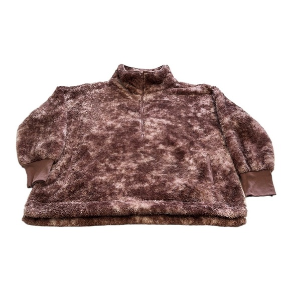 LuLaRoe Pink Tye Dye Teddy Bear Nancy Fleece - Size XL - Picture 1 of 15